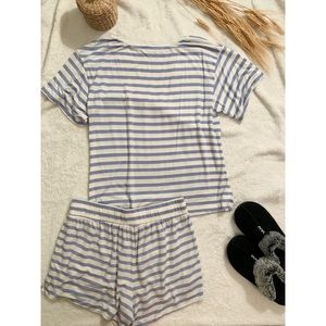 LOFT super soft stripe pajama short set